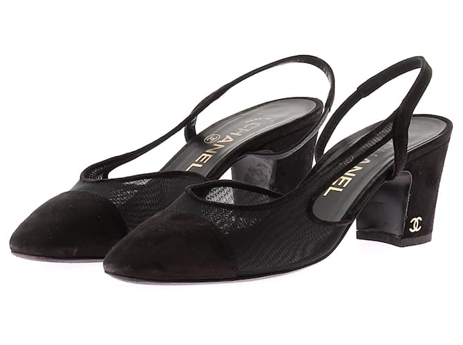 CHANEL Heels T.EU 36 Suede Black ref.1974258 - Joli Closet