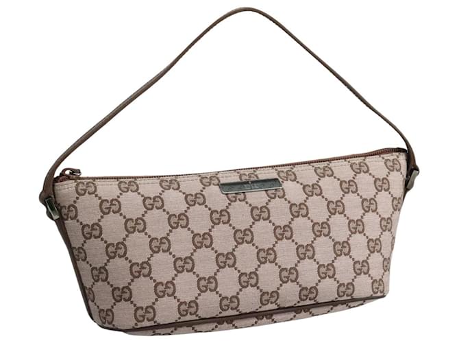 GUCCI GG Canvas Pouch Brown 039 1103 2123 Auth ki5354 Cloth ref