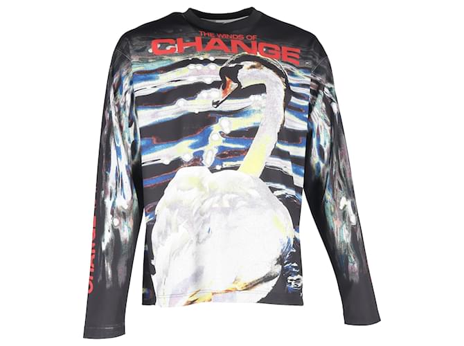 Burberry Swan Graphic-print Long-Sleeve T-Shirt in Multicolor