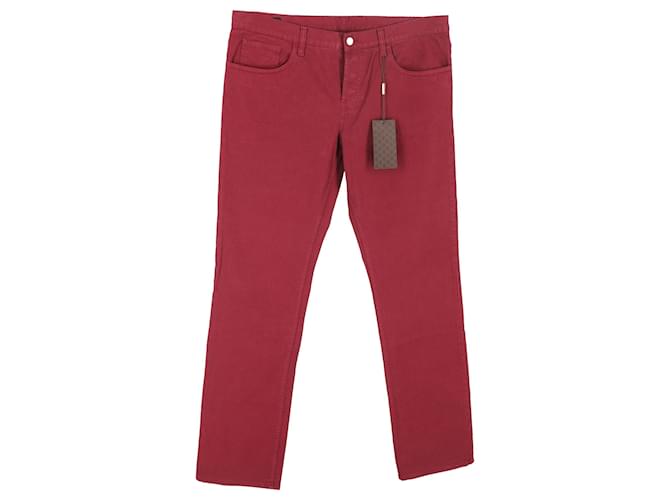 Jeans Slim Fit Gucci en algodón rojo Roja Joli Closet