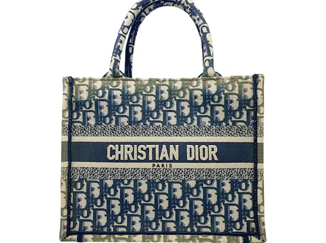 Christian Dior Small Canvas Tote Bag Pink Khaki Navy blue Cloth Christian Dior Small Canvas Tote Bag Pink Khaki Navy blue Cloth