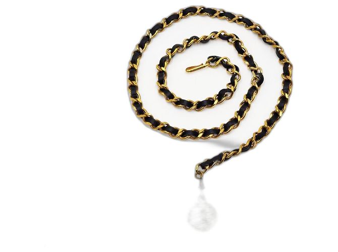 CHANEL 1982 Vintage Medallion Black Leather Chain Belt CHANEL | Accessories | Chanel 982 Vintage Medallion Black  main image 3