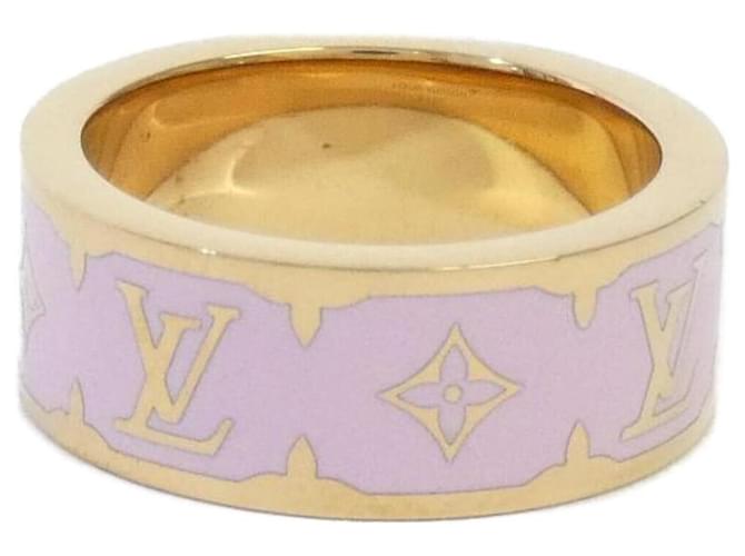 Louis Vuitton Nanogram Enamel Band Ring Pink Golden