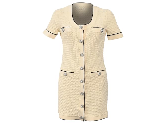 Self portrait Self-Portrait Sequin Knitted U Neck Mini Dress in Cream Polyester White ref.1999512 - Joli Closet Self portrait Self-Portrait Sequin Knitted U Neck Mini Dress in Cream Polyester White ref.1999512 - Joli Closet