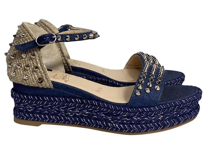 Christian Louboutin Madmonica Spike Wedge Ankle-Strap