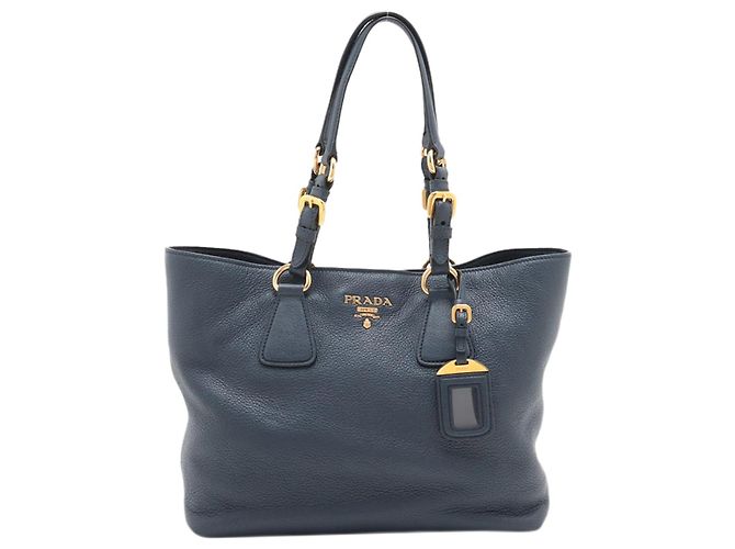 Prada Dark blue Vitello Daino leather bag ref.2002209 - Joli Closet