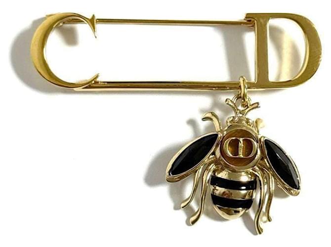 アクセサリー Christian Dior D Logo Bee Gold Brooch Christian Dior Women's Pin Brooch Bee CD Logo Metal ref.2020298