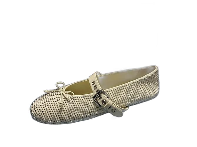 MIUMIU 26S BALLET MULES IN NUDE BROWN CALFSKIN WITH BOW