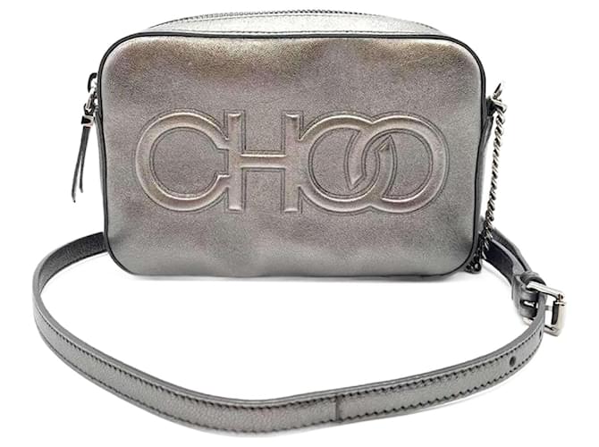 Jimmy Choo Balti Chain Shoulder Bag Brown Leather