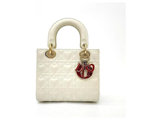 Christian Dior Lady Dior Bag Small White Leather ref.2025629