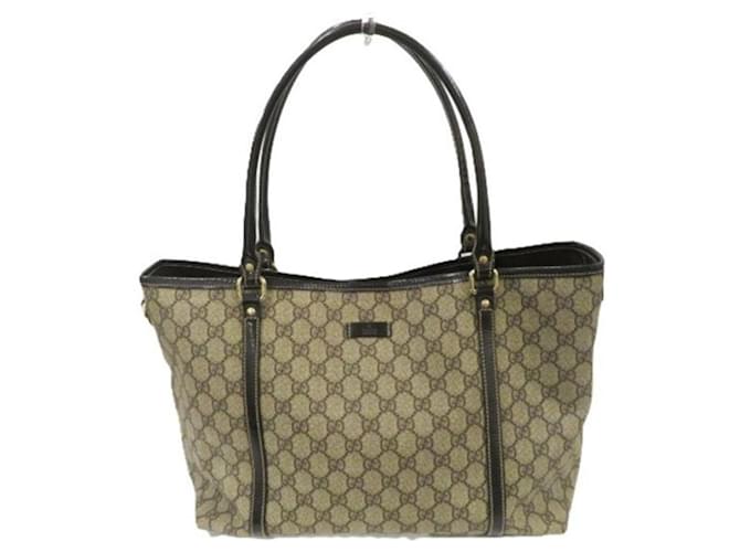 Gucci GG Supreme 197953 Tote Bag Brown Leather Plastic ref.2029317
