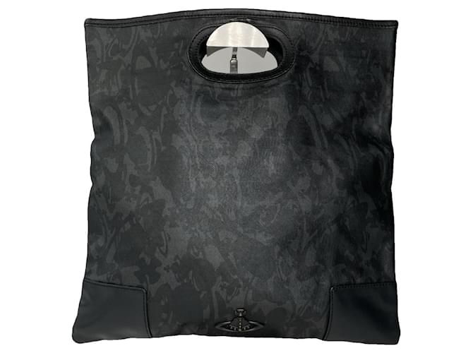 VIVIENNE WESTWOOD Coventry Black & Gold Quilted Leather Asymmetrical Handbag