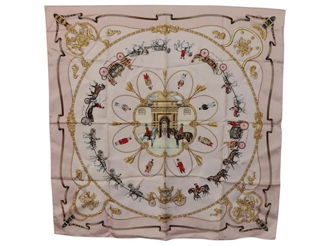 HERMES silk Carre 90 STEEPLE CHASE Steeple Chase scarf Pink x navy