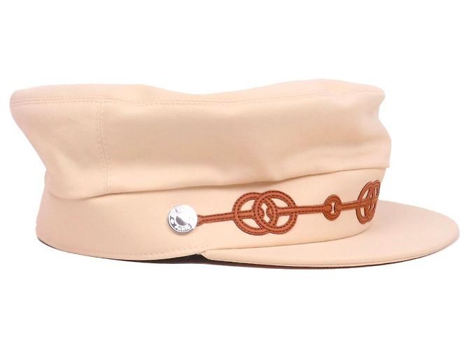 Hermes Cabourg Cricketis Cotton Cap HERMES Cabourg Cap Beige Mastic 58 *New - Timeless Luxuries main image 4