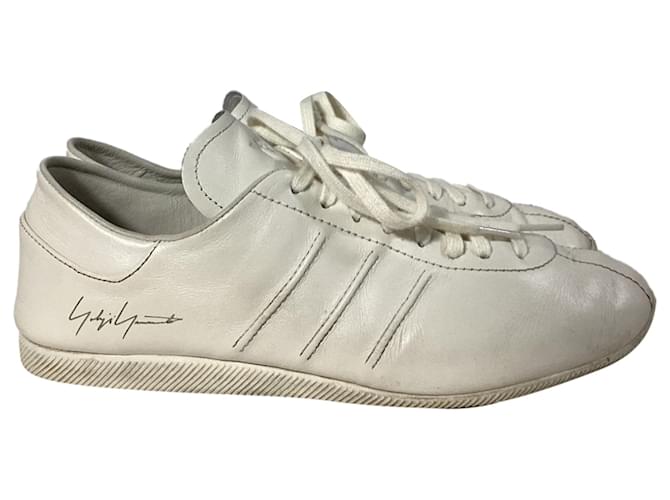 Y3 Adidas x Y-3 Japan Sneakers in White Leather Cream