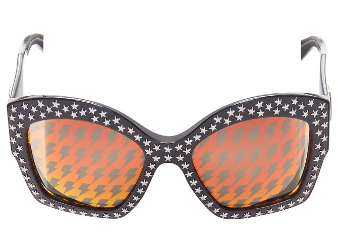 Gucci lens square star stud sunglasses Black Acetate  display picture 1
