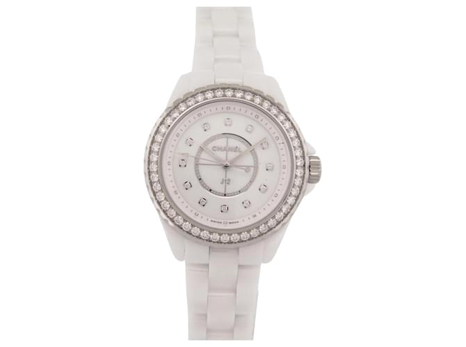 Chanel J12 Quartz Diamonds White Dial White Steel Strap Watch for Women - J12 H6418 main image 1