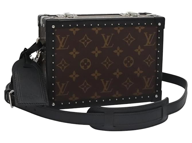 LOUIS VUITTON Monogram Macassar Clutch box Bag Black M20252 LV