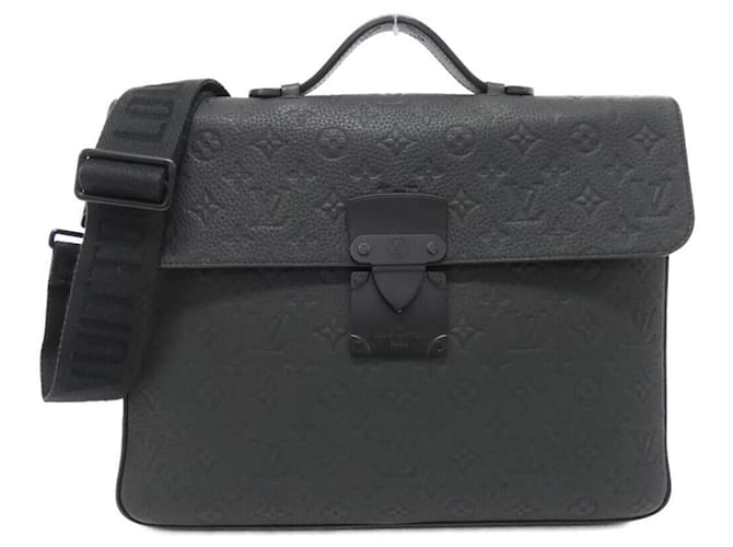Louis Vuitton Taurillon Monogram S-Lock Briefcase Black Patent