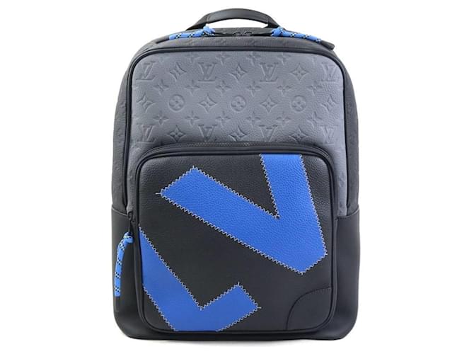 Zaino Louis Vuitton Day Break Dean Nero Blu Pelle