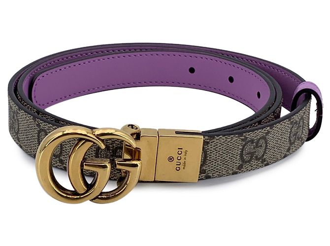 Gucci Monogram Lilac Reversible Belt Marmont GG Buckle 95/38  display picture 1