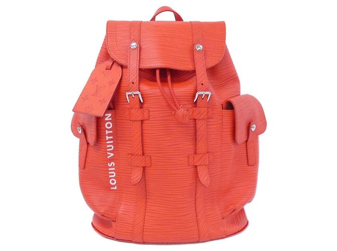 Louis Vuitton Epi XL Christopher MM Backpack Red Leather ref  display picture 1