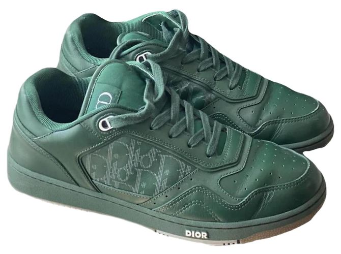 Christian Dior Sneakers B27 Low World Tour Dior Green Leather ref