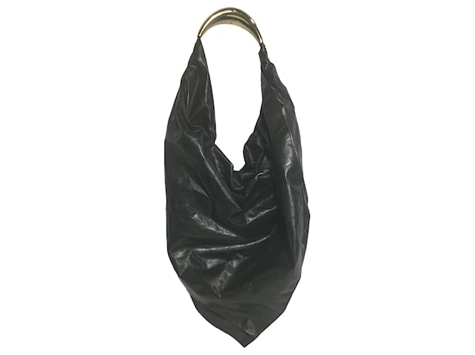 Bottega Veneta Foulard Shoulder Bag in Black Leather
