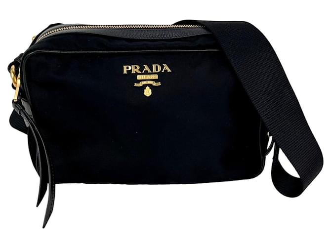Prada Tessuto Nylon Bandoliera Black Crossbody Camera Bag ref