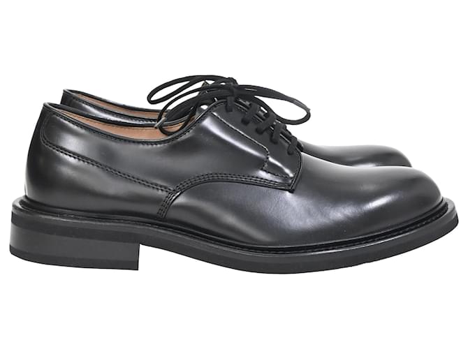 Bottega Veneta The Level Panelled Derby Shoes in Black Leather ref