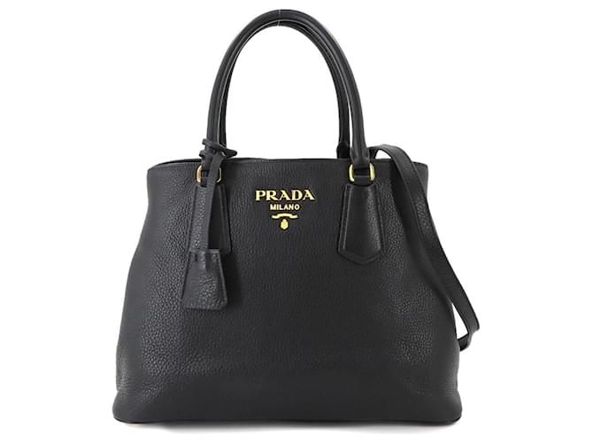 Prada 2-Way Hand Shoulder Bag in Nero Black Leather ref.JC2142225