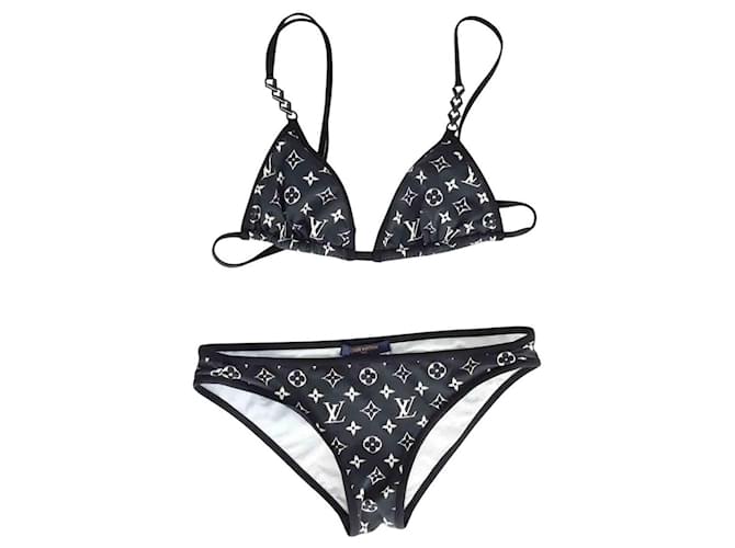 LOUIS VUITTON ブラック水着 Lサイズ Louis Vuitton Swimsuit Black Polyester ref.2143844 - Joli Closet