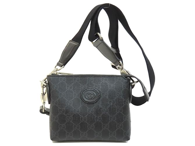 GUCCI 723306 GG Supreme Shoulder Bag for Women Black Plastic ref