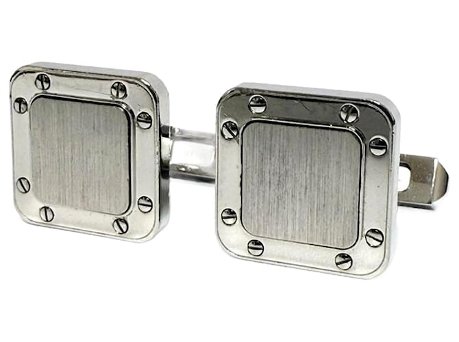 Cartier Men's Santos de Cufflinks in Silver Metal