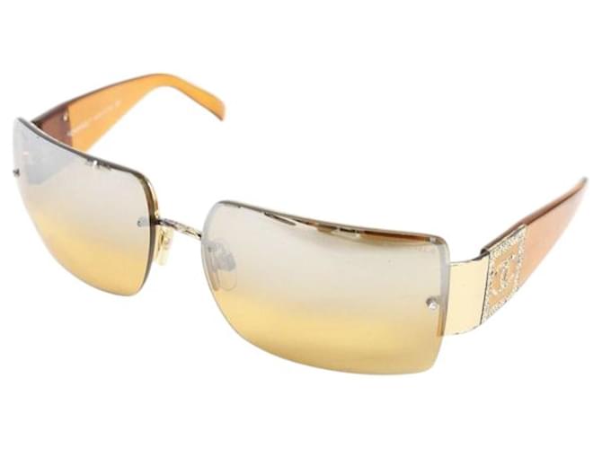 Chanel 4095-B Swarovski CC Logo Brown Sunglasses Plastic ref