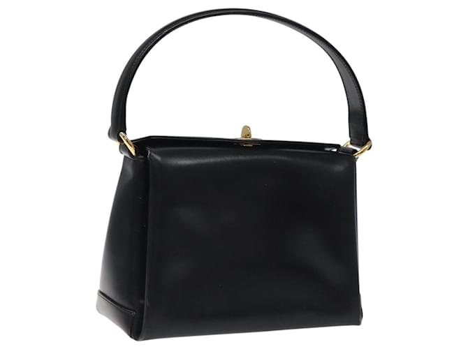 GUCCI Hand Bag Leather Black Gold 000 406 0025 Auth ep8345 Golden