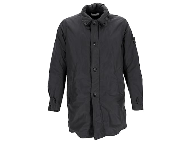 Stone Island Micro Reps Coat in Black Polyester ref.JC2151171
