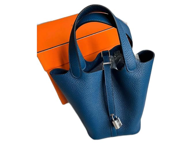 Hermès Picotin 18 in Bleu Tie, New Colour of S/S 25 Blue Leather