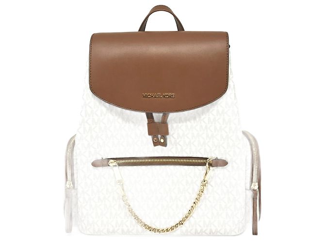 Michael Kors Chain Backpack Brown Cream Plastic ref.2169038  display picture 3
