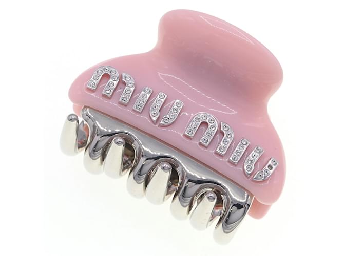 Miu Miu Pink and Silver Hair Clip Silvery ref.2171435 - Joli Closet