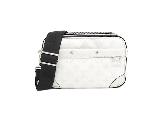 Louis Vuitton Taigarama Alpha Messenger Shoulder Bag White Cloth