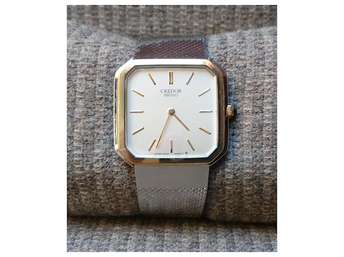 Seiko Credor 6020-5090 quartz watch Golden Metallic Eggshell Steel