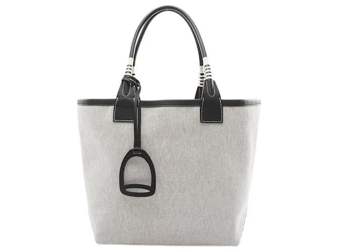 STEEPLE 28 BAG IN OFF-WHITE MIX LIGHT RED CANVAS AND BROWN SWIFT LEATHER