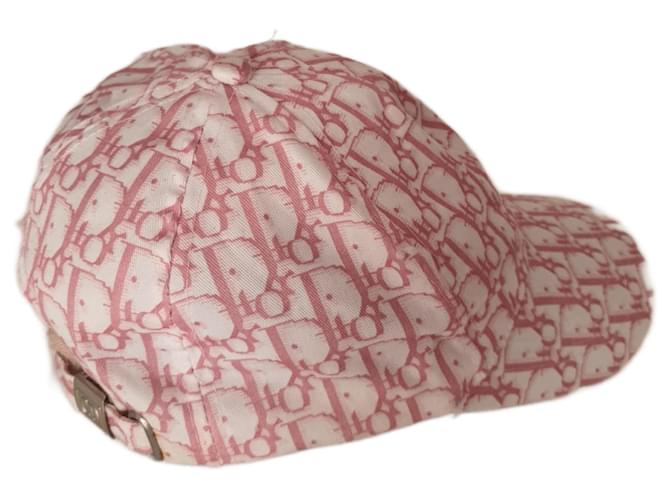 Christian Dior unisex vintage Dior monogram cap Pink White