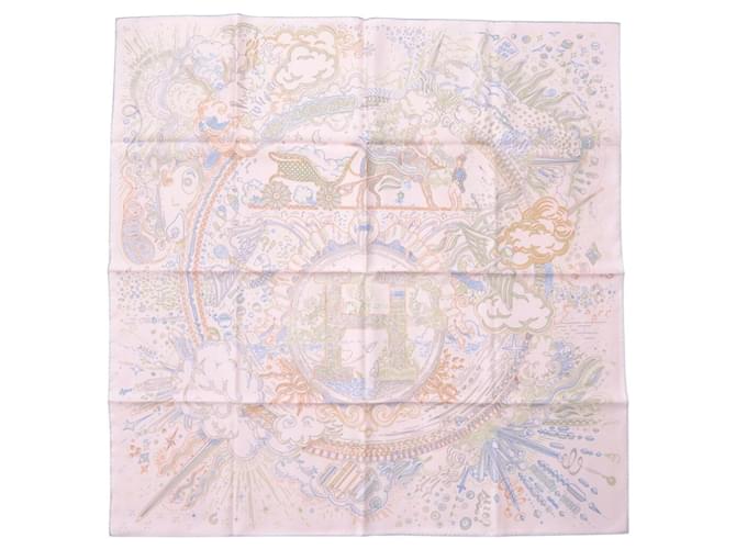 Hermès Hermes Carre 90 Please Hold the Line Silk Scarf Pink