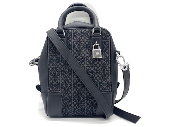 Loewe Amazona 15 Anagram Jacquard Handbag Black Cloth ref