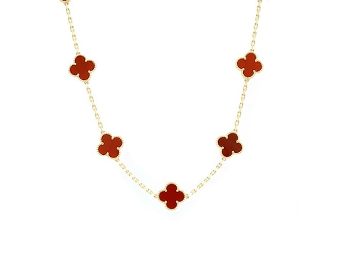 Van Cleef Arpels Alhambra Long Necklace with Carnelian