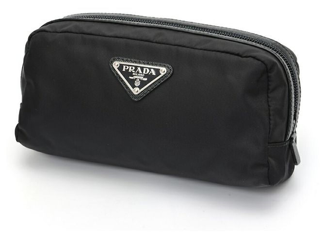 Prada Re-Nylon x Saffiano Leather Necessaire Pouch Black ref.2205873 ...