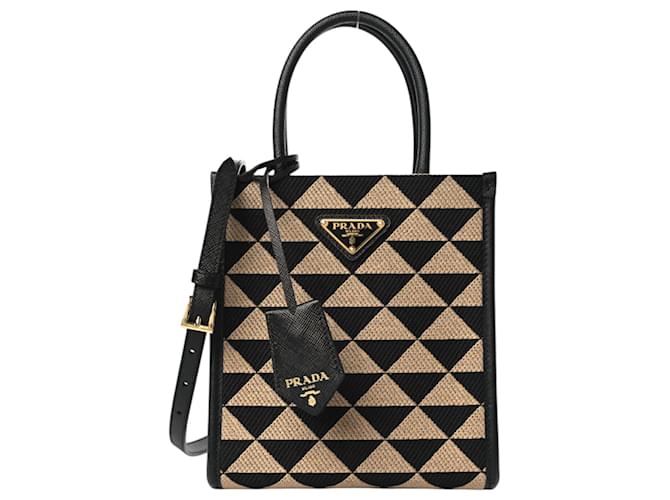 Prada Symbole embroidered fabric mini bag