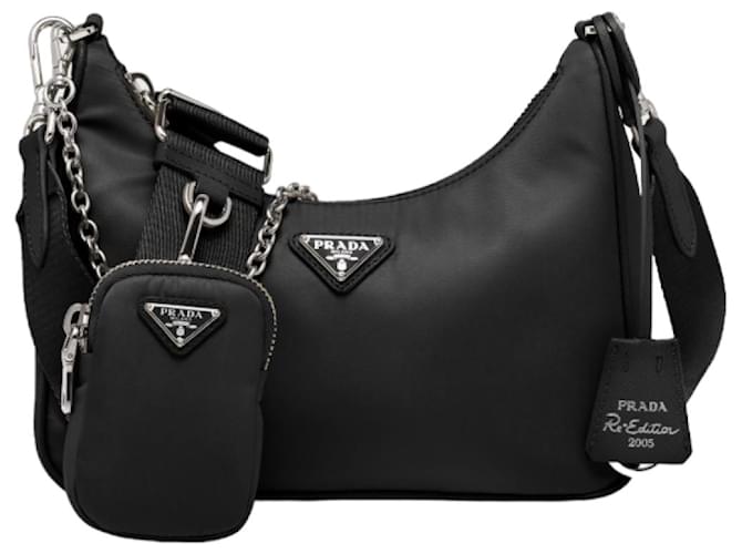 Prada Nylon Re-Edition 2005 Shoulder Bag in black 1BH204 ref